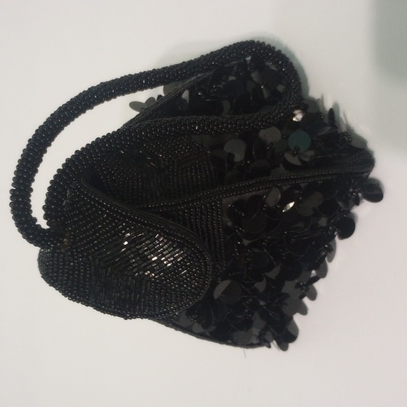 Vintage IN'S Mini Pyramid Beaded Sequence Wristlet/ Clutch - Picture 1 of 13